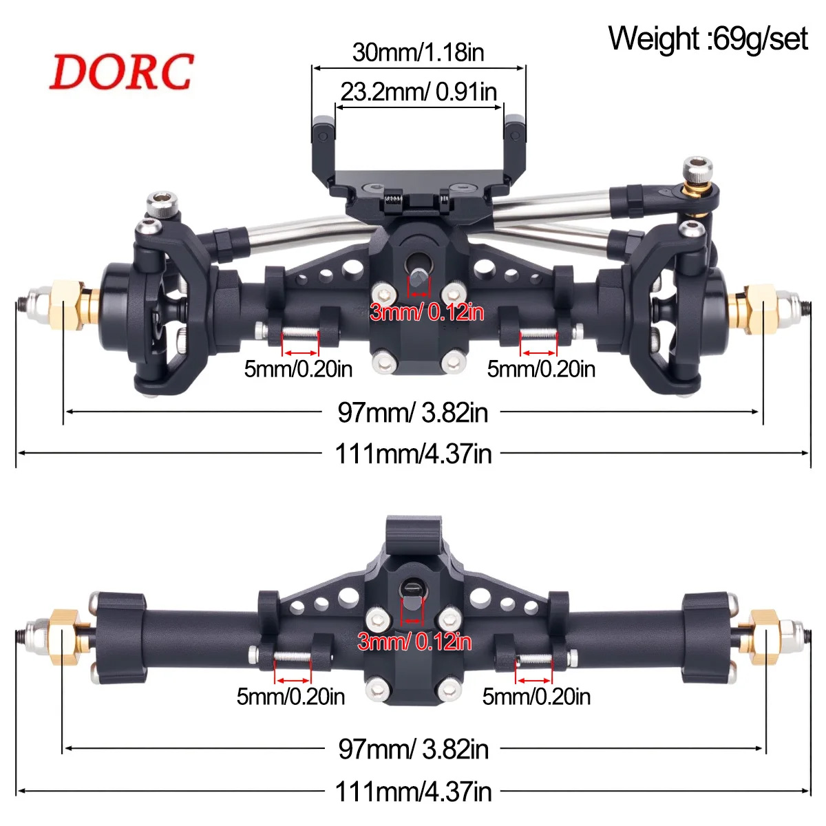 Rc Hobby Crawler - SCX24 1/24 için Servo Bağlantılı Plastik