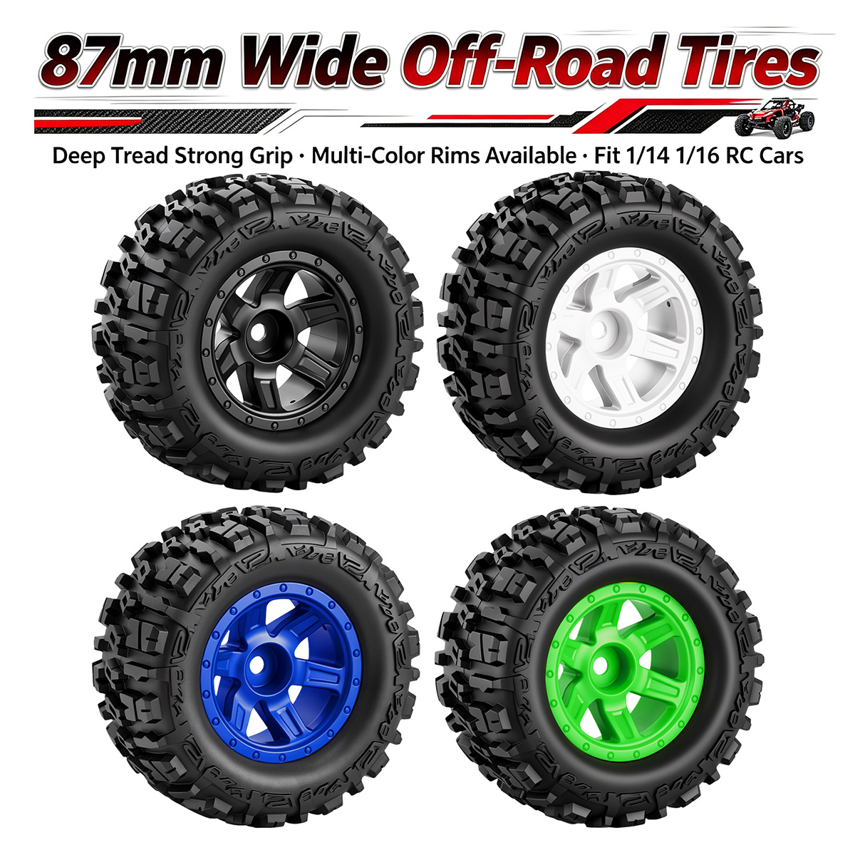 4 Adet 87mm Off-Road RC Lastik - Rc Truck Monster incelemesi ve fiyatı