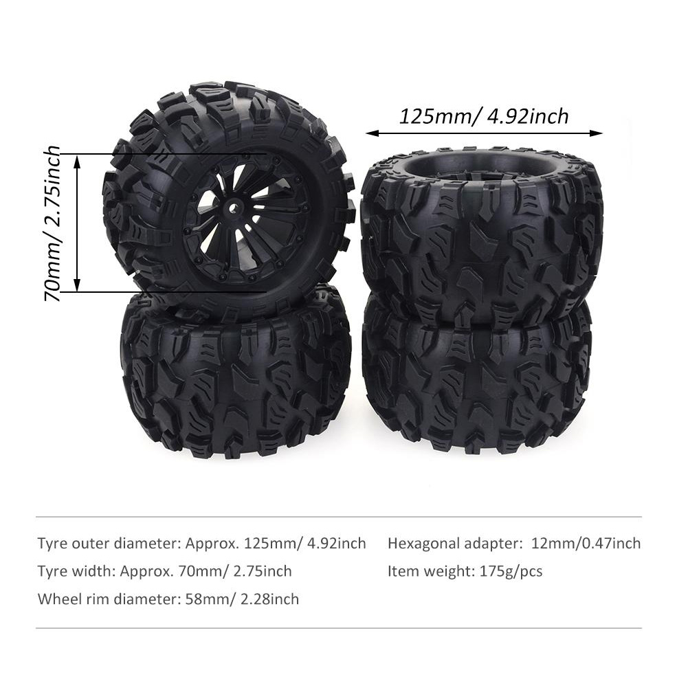 ZD yarış 4 adet 125MM 1/10 can - Rc Truck Monster incelemesi ve fiyatı