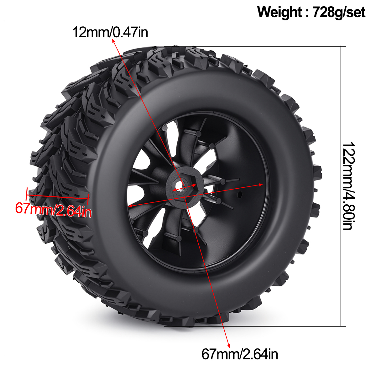 4 adet 1/10 ölçekli RC canavar - Rc Truck Monster incelemesi ve fiyatı
